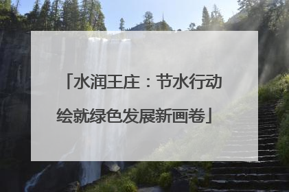 水润王庄：节水行动绘就绿色发展新画卷