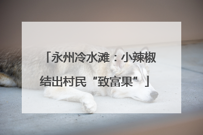 永州冷水滩：小辣椒结出村民“致富果”