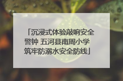 沉浸式体验敲响安全警钟 五河县南周小学筑牢防溺水安全防线
