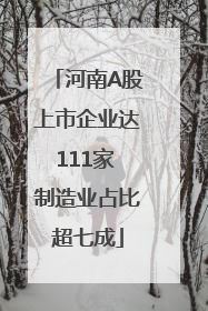河南A股上市企业达111家 制造业占比超七成