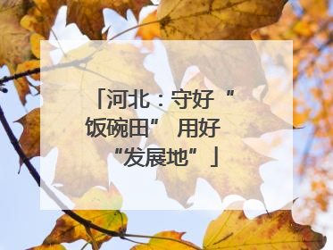 河北：守好“饭碗田” 用好“发展地”