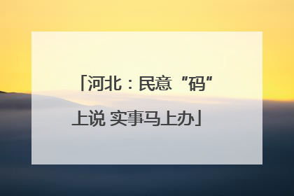河北：民意“码”上说 实事马上办
