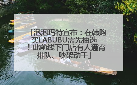 泡泡玛特宣布：在韩购买LABUBU需先抽选！此前线下门店有人通宵排队、吵架动手