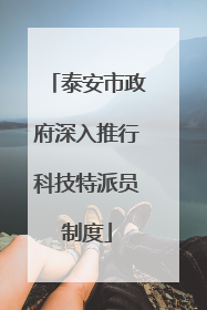 泰安市政府深入推行科技特派员制度