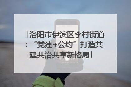 洛阳市伊滨区李村街道：“党建+公约”打造共建共治共享新格局