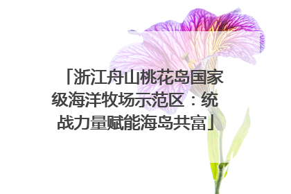 浙江舟山桃花岛国家级海洋牧场示范区：统战力量赋能海岛共富
