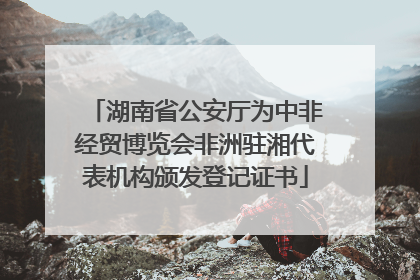 湖南省公安厅为中非经贸博览会非洲驻湘代表机构颁发登记证书