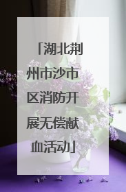 湖北荆州市沙市区消防开展无偿献血活动