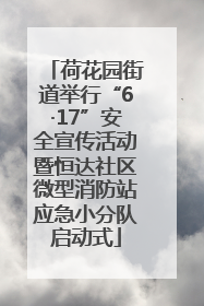 荷花园街道举行“6·17”安全宣传活动暨恒达社区微型消防站应急小分队启动式