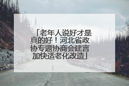 老年人说好才是真的好！河北省政协专题协商会建言加快适老化改造