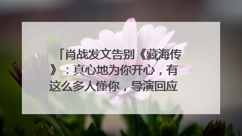 肖战发文告别《藏海传》：真心地为你开心，有这么多人懂你，导演回应“是否有第二季”