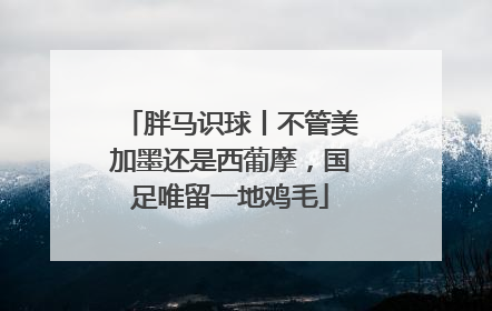 胖马识球丨不管美加墨还是西葡摩，国足唯留一地鸡毛