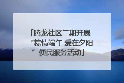 腾龙社区二期开展 “粽情端午 爱在夕阳”便民服务活动