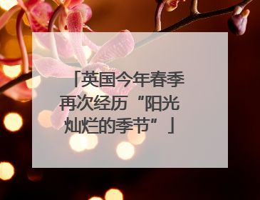 英国今年春季再次经历“阳光灿烂的季节”