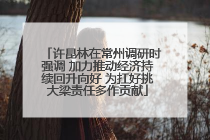 许昆林在常州调研时强调 加力推动经济持续回升向好 为扛好挑大梁责任多作贡献