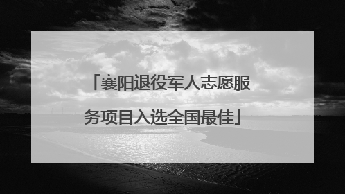 襄阳退役军人志愿服务项目入选全国最佳