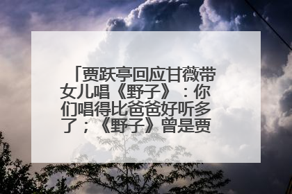贾跃亭回应甘薇带女儿唱《野子》：你们唱得比爸爸好听多了；《野子》曾是贾跃亭“代表作”