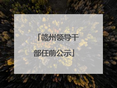 赣州领导干部任前公示