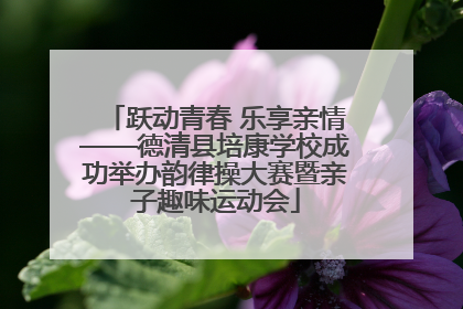 跃动青春 乐享亲情——德清县培康学校成功举办韵律操大赛暨亲子趣味运动会