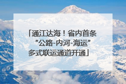 通江达海！省内首条“公路-内河-海运”多式联运通道开通