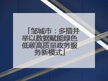 邹城市：多措并举以数据赋能绿色低碳高质量政务服务新模式