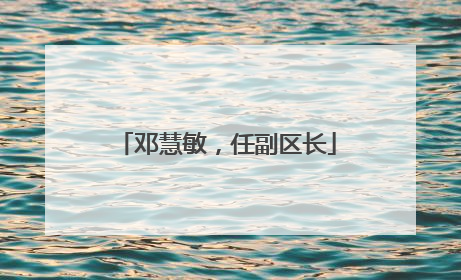 邓慧敏，任副区长