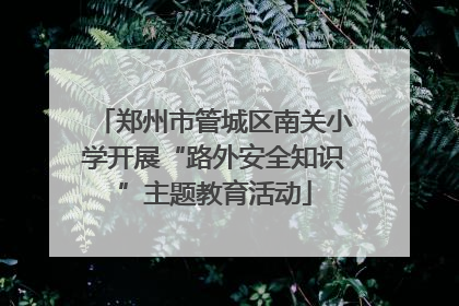 郑州市管城区南关小学开展“路外安全知识”主题教育活动