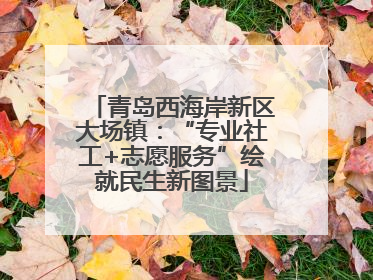 青岛西海岸新区大场镇：“专业社工+志愿服务”绘就民生新图景