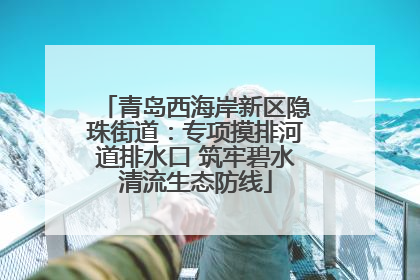 青岛西海岸新区隐珠街道：专项摸排河道排水口 筑牢碧水清流生态防线