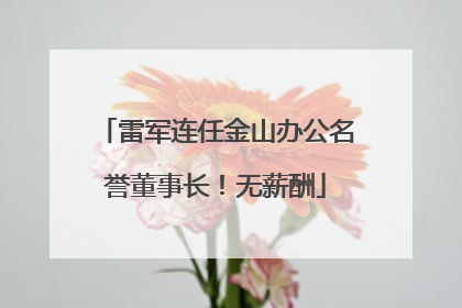 雷军连任金山办公名誉董事长！无薪酬