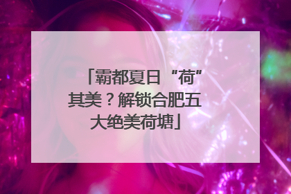 霸都夏日“荷”其美？解锁合肥五大绝美荷塘