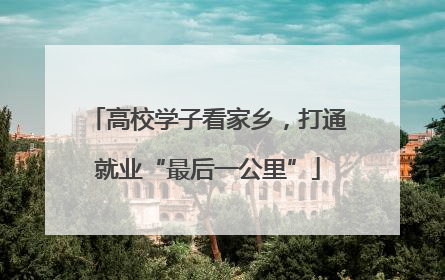 高校学子看家乡，打通就业“最后一公里”