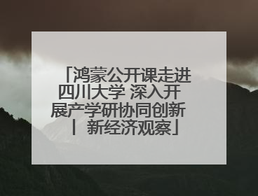 鸿蒙公开课走进四川大学 深入开展产学研协同创新丨 新经济观察