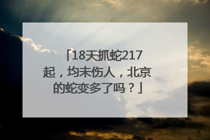 18天抓蛇217起，均未伤人，北京的蛇变多了吗？