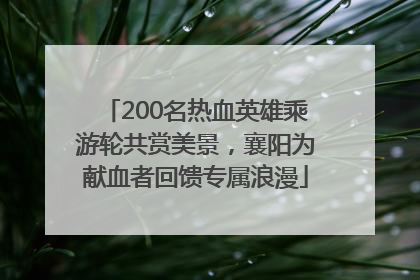 200名热血英雄乘游轮共赏美景，襄阳为献血者回馈专属浪漫