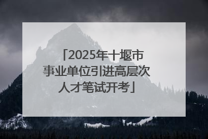 2025年十堰市事业单位引进高层次人才笔试开考