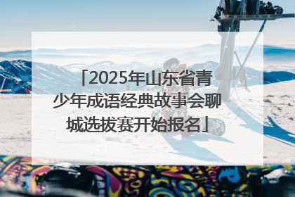 2025年山东省青少年成语经典故事会聊城选拔赛开始报名