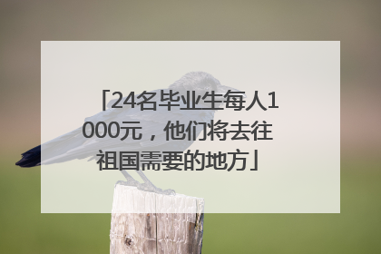 24名毕业生每人1000元，他们将去往祖国需要的地方