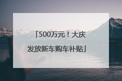 500万元！大庆发放新车购车补贴