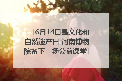 6月14日是文化和自然遗产日 河南博物院备下一场公益课堂