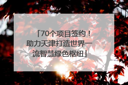 70个项目签约！助力天津打造世界一流智慧绿色枢纽