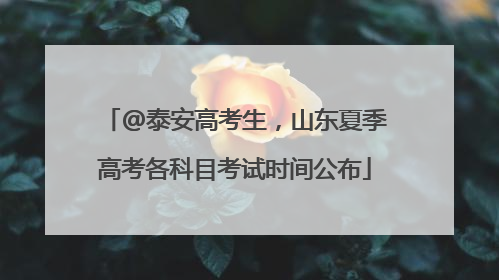@泰安高考生，山东夏季高考各科目考试时间公布